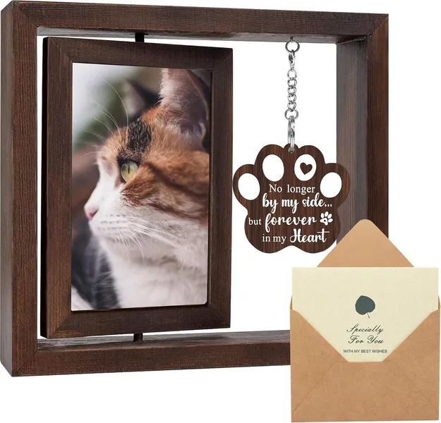 Rotating Cat Memorial Photo Frame