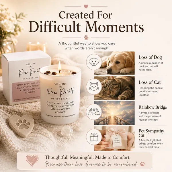 Paw Prints Memorial Candle (Soy Wax)