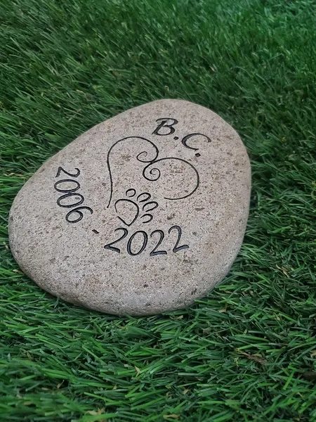 Engraved River Stone Pet Memorial